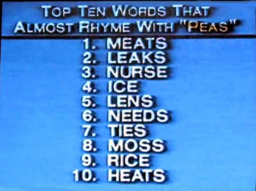 First Late Night Letterman Top Ten List-8x6