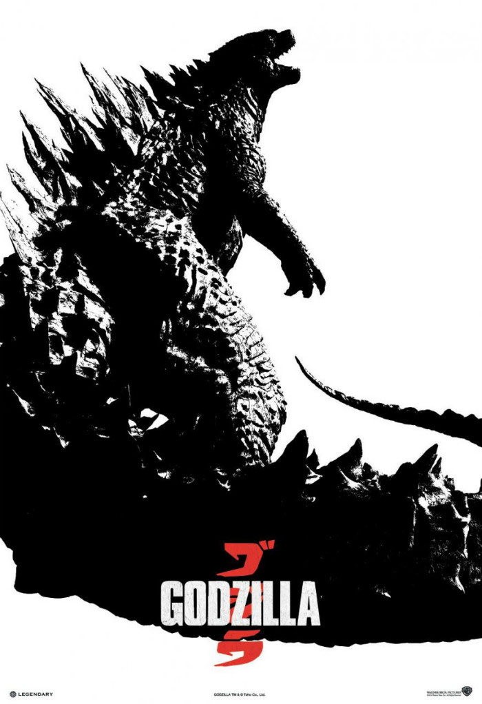 Godzilla black and white poster