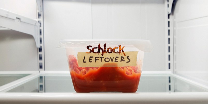 Single leftover container on refrigerator shelf